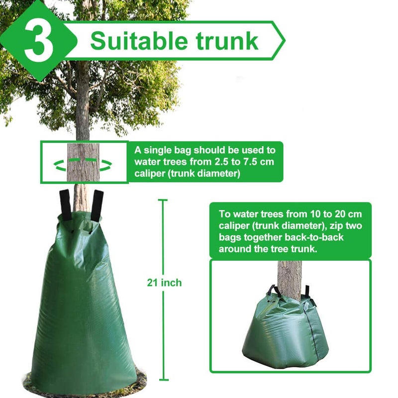 vensovo 2 Pack Tree Watering Bag - 20 Gallon Slow Release Tree Automatic Irrigation Bag with Zipper - Image 3